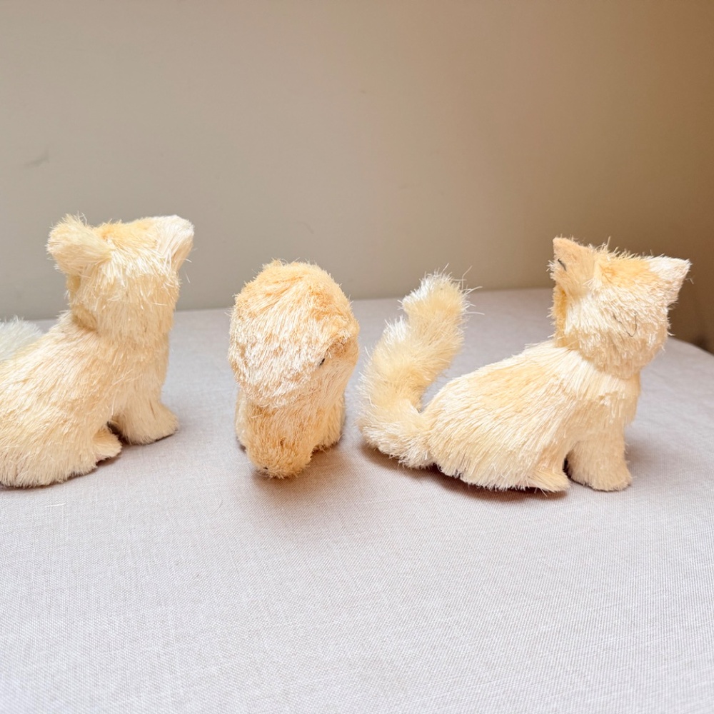 Vtg Brushart Sisal Straw Fox And Squirrels Winter Christmas Decor - Picture 3 of 8